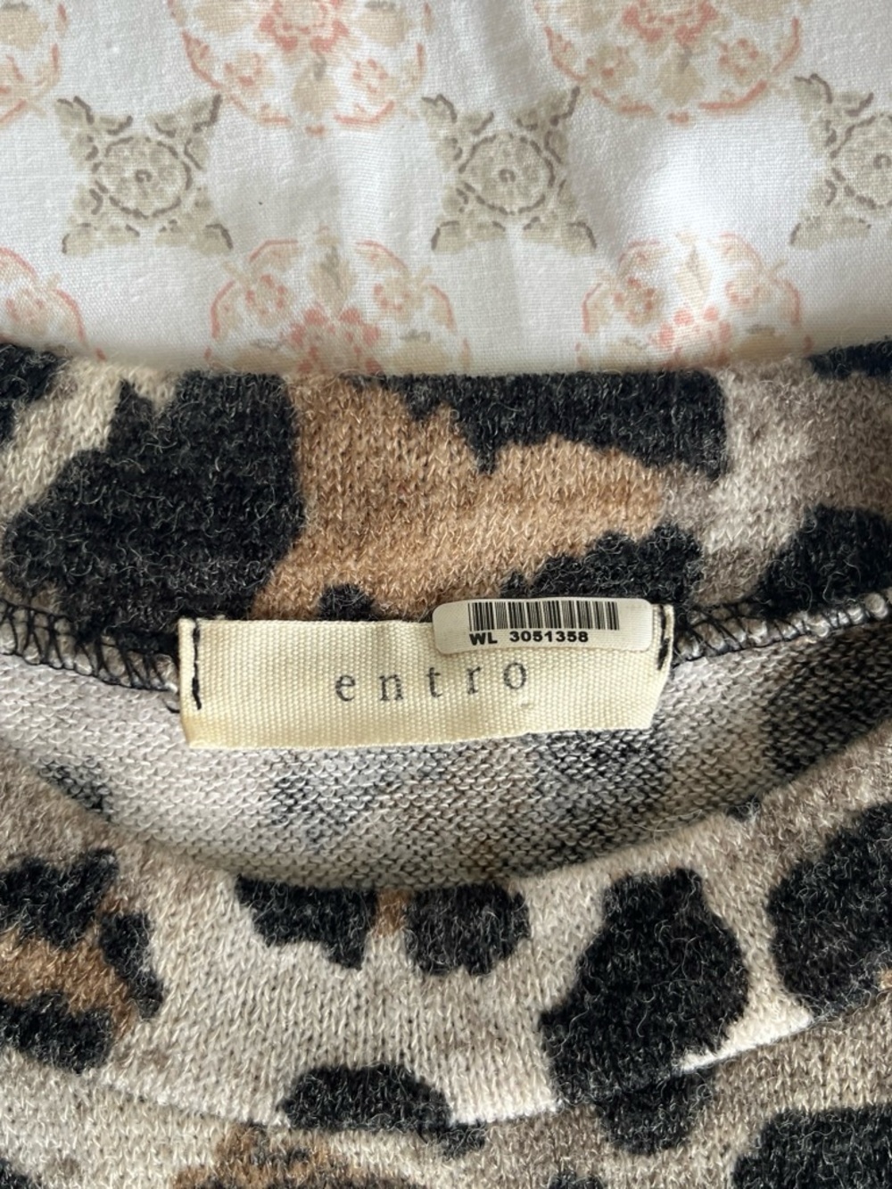 Animal print fall furry babydoll sweater dress by Entro - Picture 3 of 5